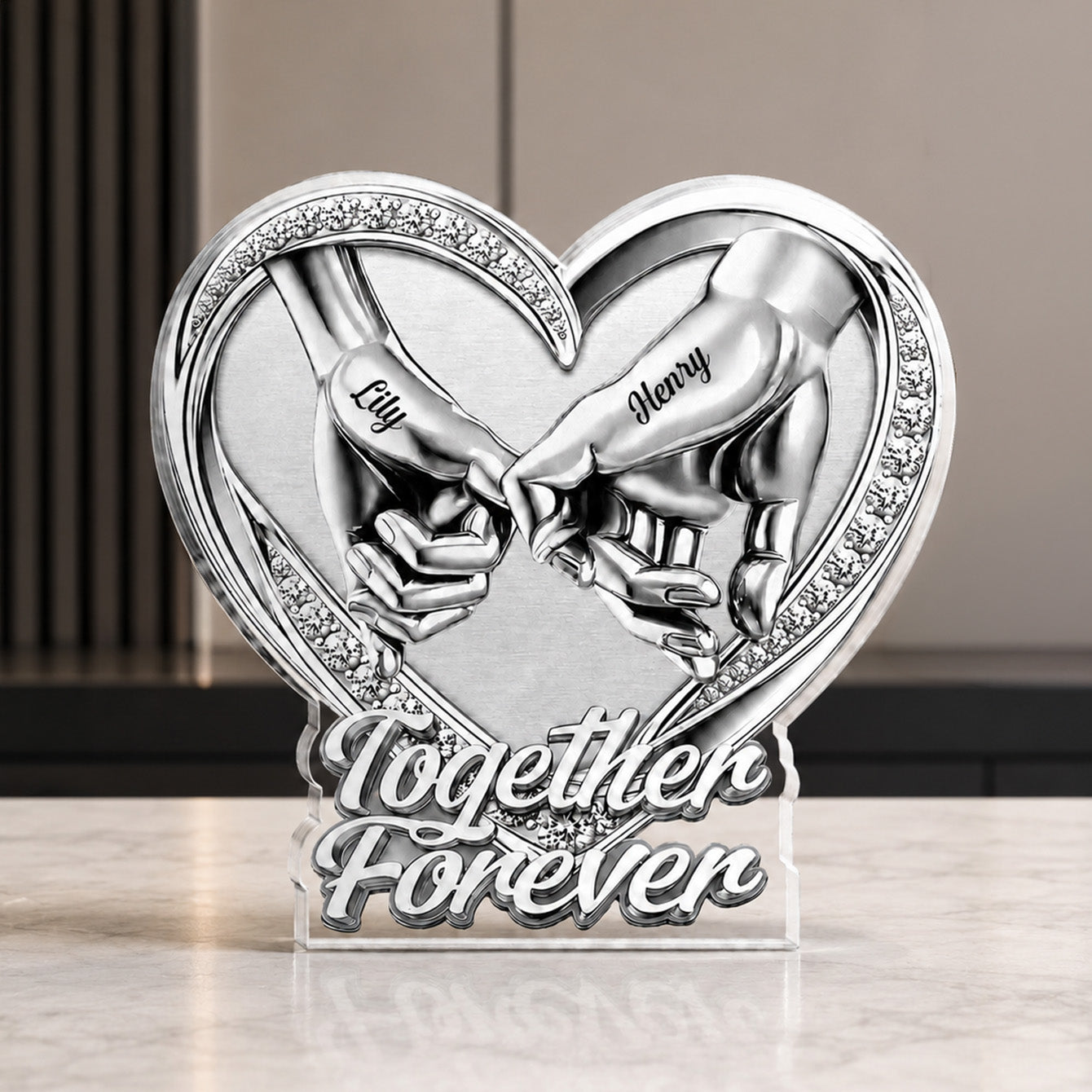 Personalized Couples Acrylic Plaque for Couples with personalized design details for meaningful gifting
