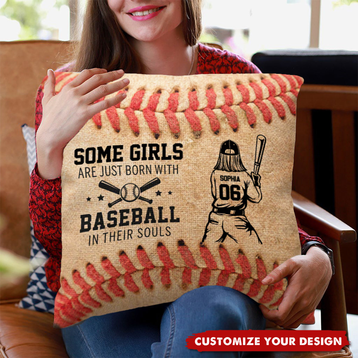 Personalized baseball soul pillow with custom name and number for boys and girls - unique sports gift image 8