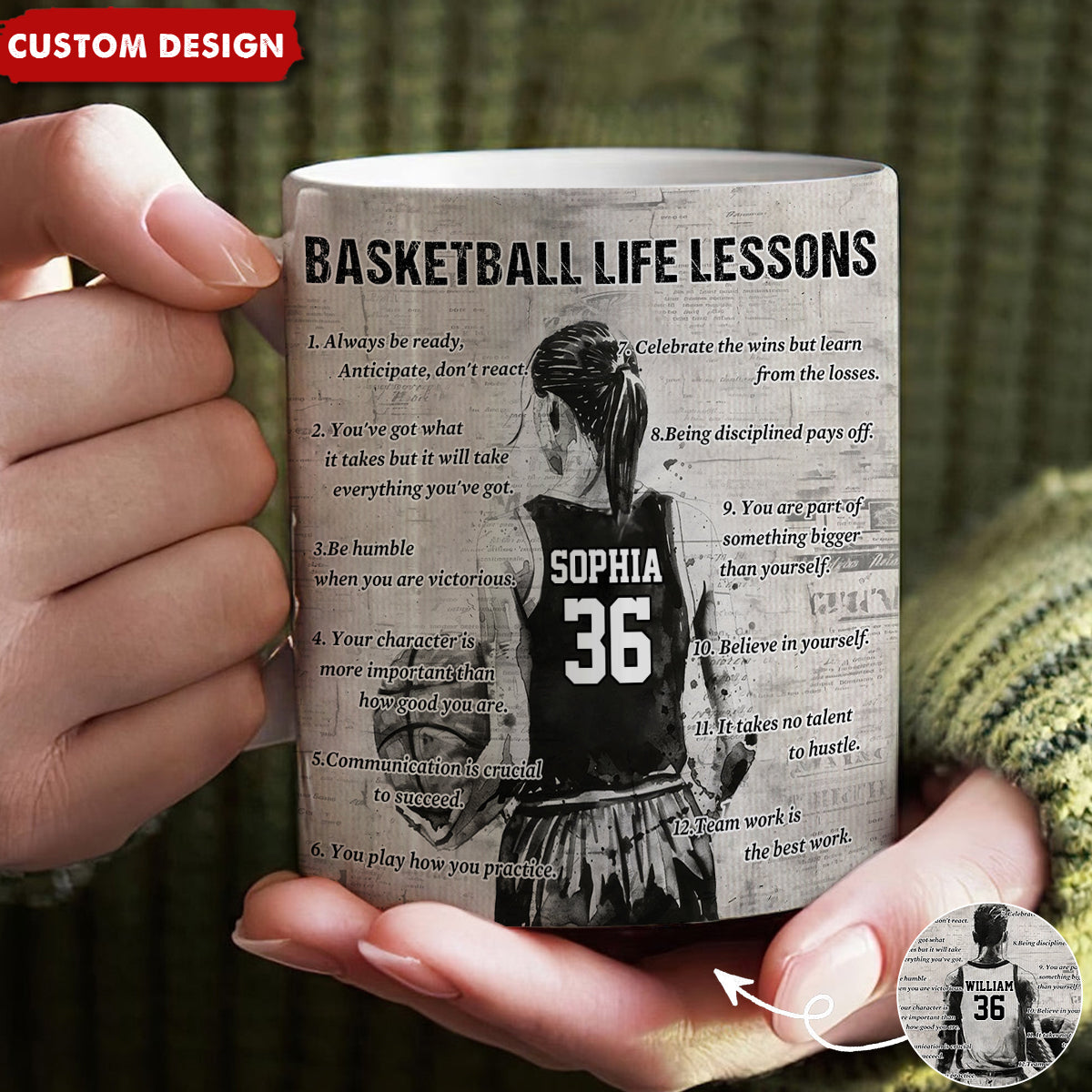 Personalized Basketball Life Lessons Mug - Gift For Basketball Lovers