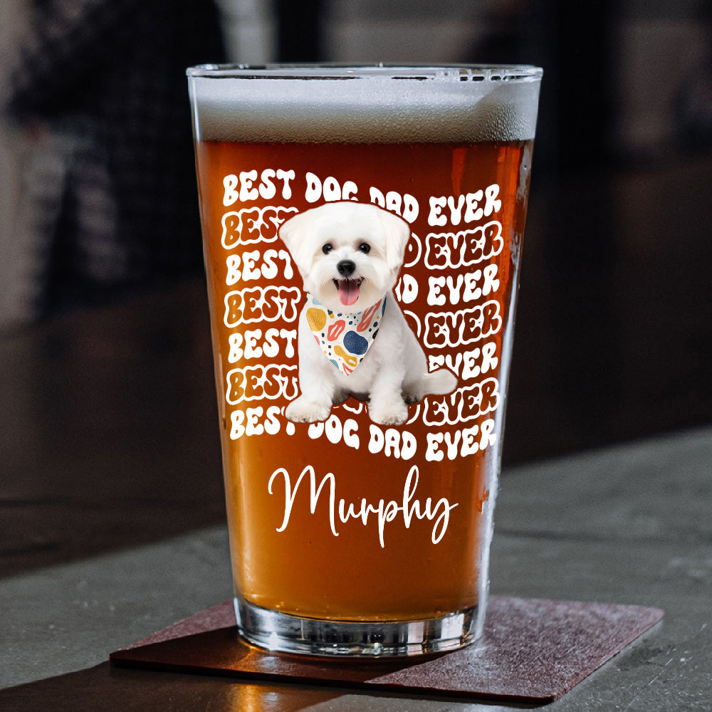Personalized Dog Dad Beer Glass for Dad with personalized design details for meaningful gifting image 7