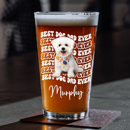 Personalized Dog Dad Beer Glass for Dad with personalized design details for meaningful gifting image 7