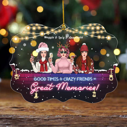 Besties Forever - Personalized Acrylic Ornament, Christmas Gift For Sisters, Best Friends, Besties