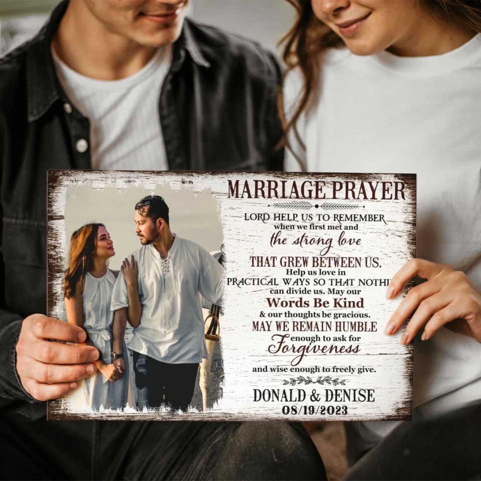 Personalized Marriage Prayer Canvas / Poster - Custom Photo Wedding Shower Gift