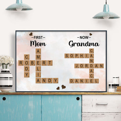 Personalized Customized Crossword Family Name Canvas / Poster - Custom Gift For Family Members
