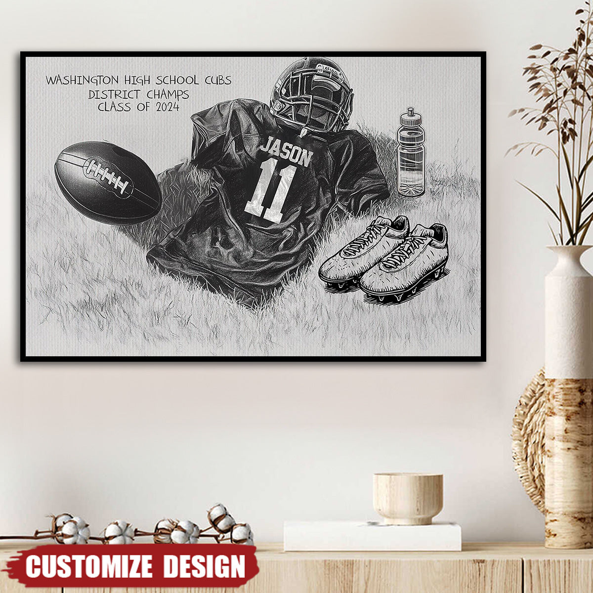 Football Senior Night Gifts for Son/Grandson with personalized design details for meaningful gifting image 6