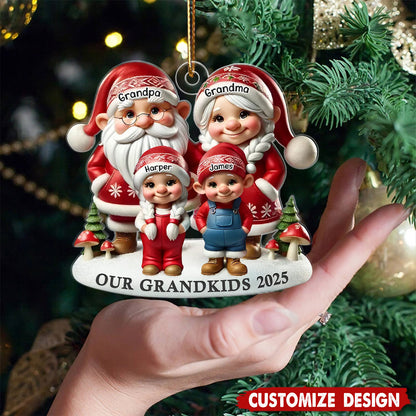 Custom Family Ornament - Celebrate Grandma, Grandpa, Mom, Dad & Lovely Kids