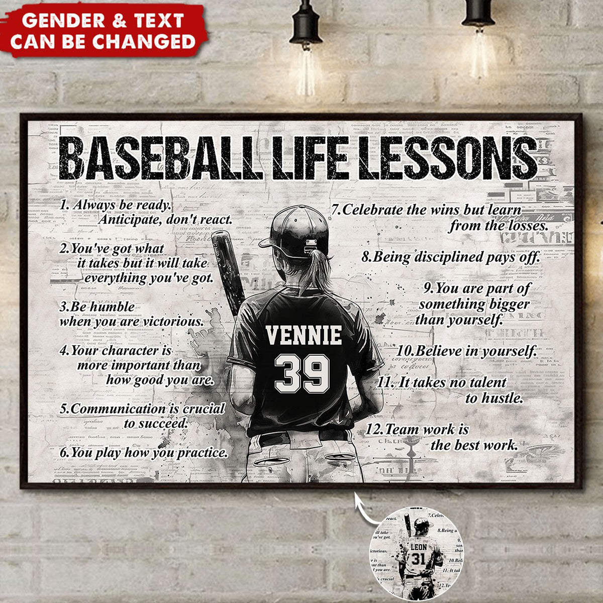 The Baseball Playbook for Life - Personalized Poster / Canvas