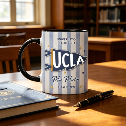 Mug material and size view - Personalized Ucla Graduation Mug