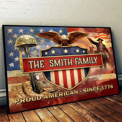 Personalized Family Name Canvas / Poster - Proud American Wall Art