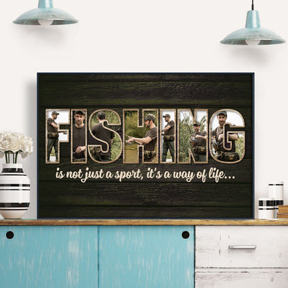 Personalized Custom Fishing Photo Canvas / Poster - Gift For Fishing Lovers