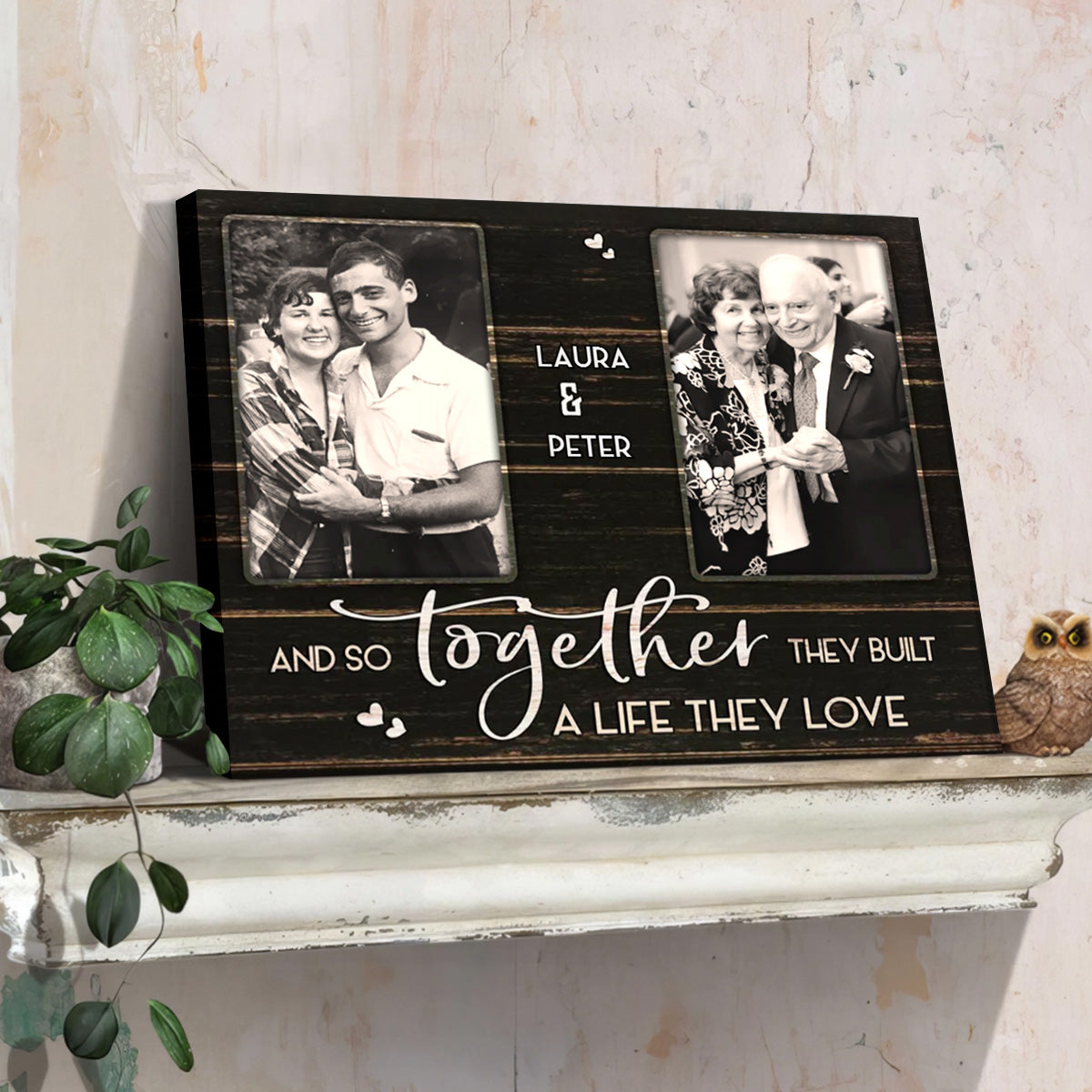 Together They Built A Life They Love - Personalized Custom Couple Photo Canvas / Poster