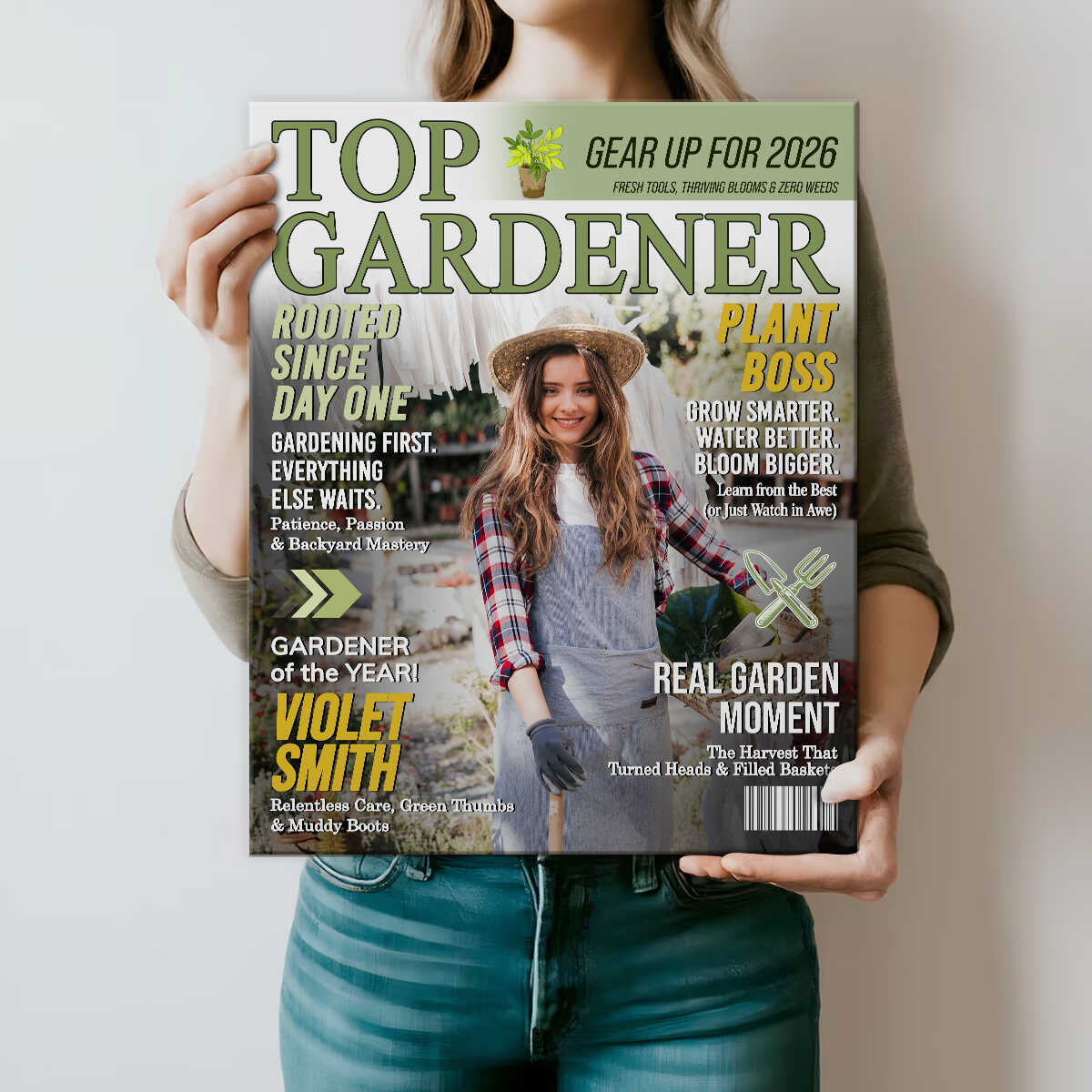 Personalized Gardener Magazine Canvas for Mom with personalized design details for meaningful gifting image 7