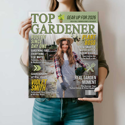 Personalized Gardener Magazine Canvas for Mom with personalized design details for meaningful gifting image 7