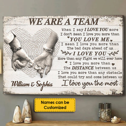 Personalized 'Love You More Than Any Fight' Couple Canvas Wall Art