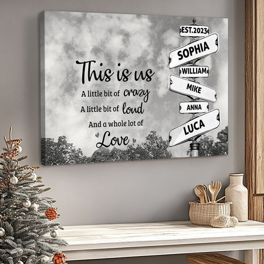 Personalized Family Canvas / Poster: 'This Is Us...Love' Custom Wall Art Gift