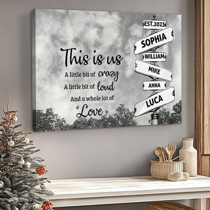 Personalized Family Canvas / Poster: 'This Is Us...Love' Custom Wall Art Gift