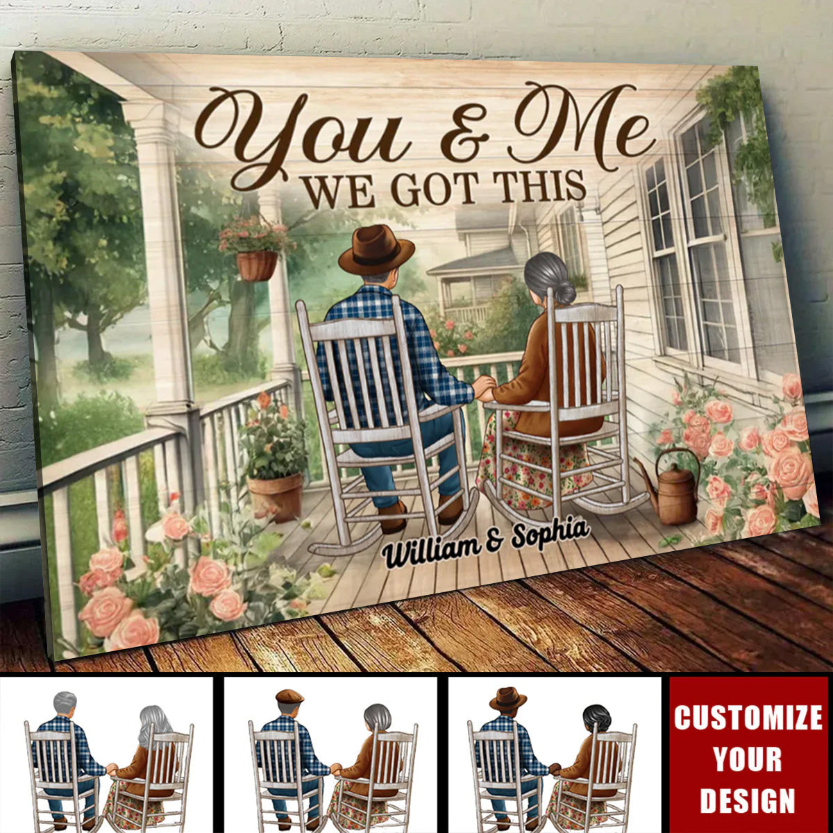 Personalized Romance Canvas Art for Home Decor - Customize Your Name