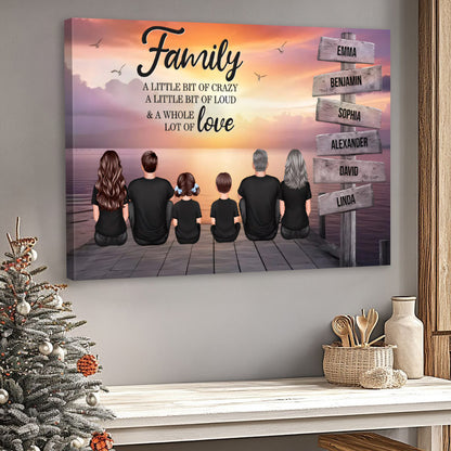 Personalized Family Canvas / Poster: “A Whole Lot of Love” Beach Wall Art Gift