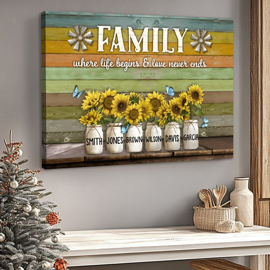 Personalized Family Canvas | Custom Names Home Wall Art Gift