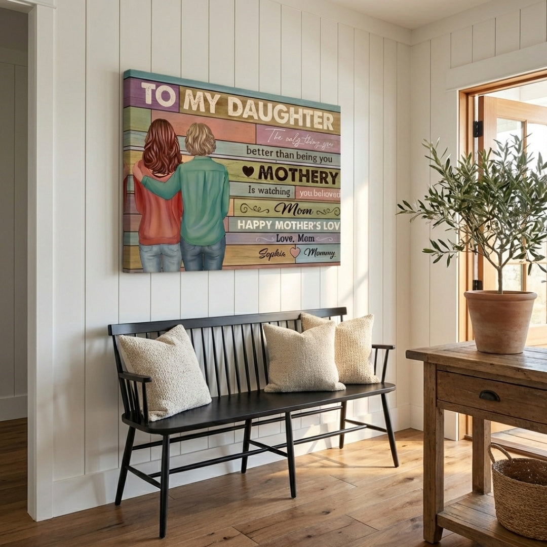 Heartfelt Personalized Canvas for Daughter: 'Watching You Be a Mom'