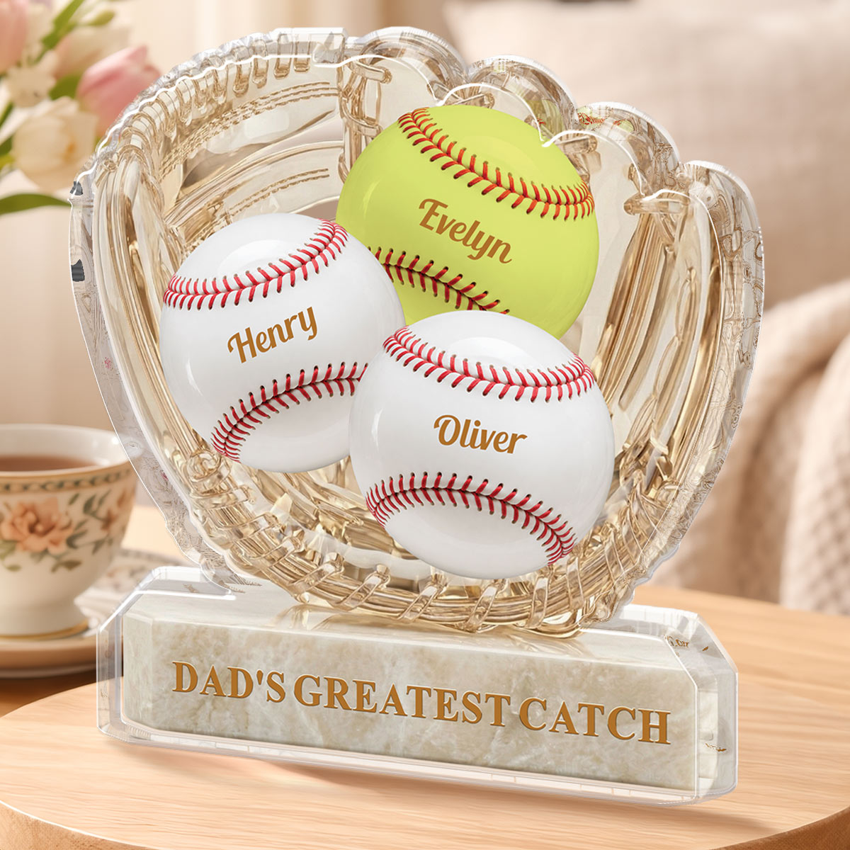 Personalized Baseball Family Acrylic Plaque - Custom Gift for Baseball Mom and Dad
