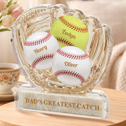 Personalized Baseball Family Acrylic Plaque - Custom Gift for Baseball Mom and Dad