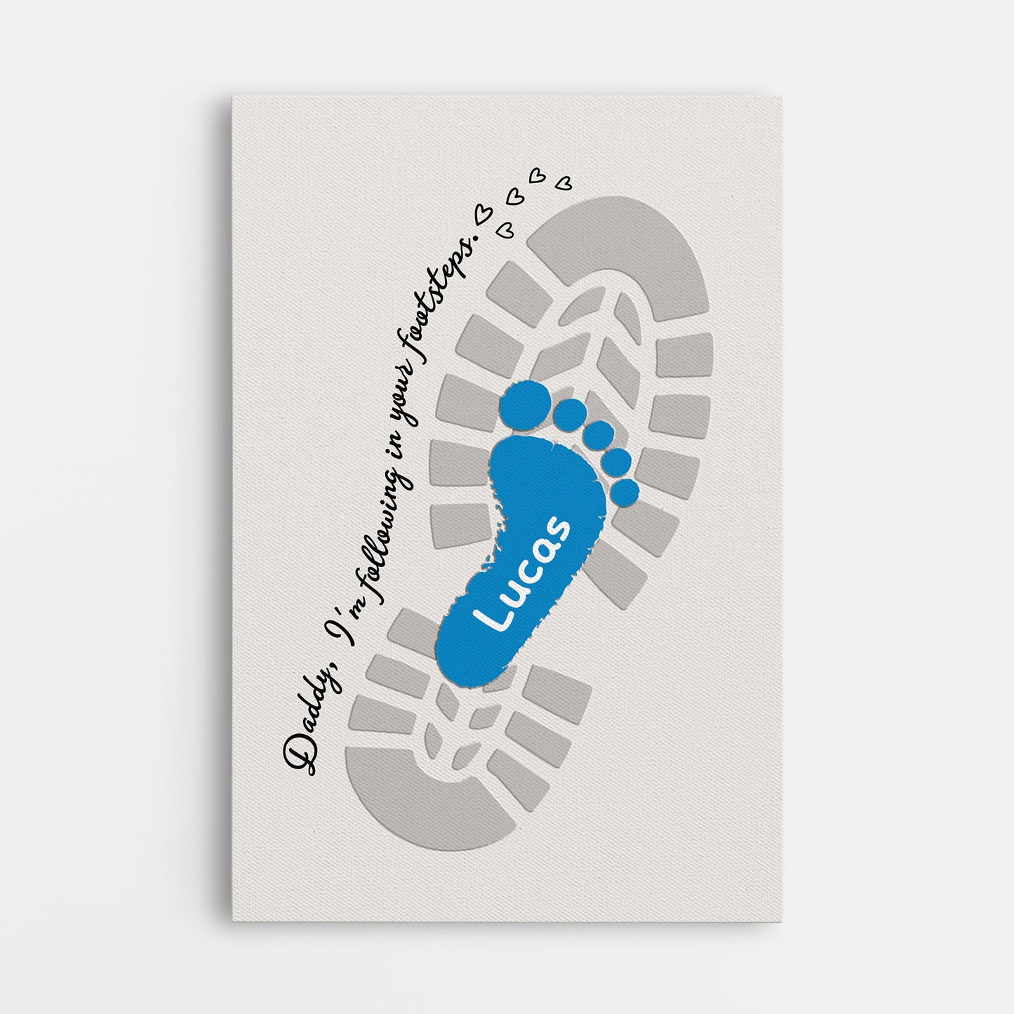 Personalized “Following In Your Footsteps” Canvas / Poster - Gift for Dad & Grandpa