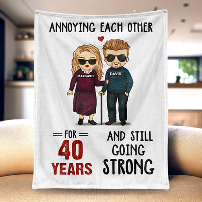 Annoying Each Other for Years & Still Going Strong - Funny Personalized Blanket, Anniversary Gift for Him/Her, Couples Gift