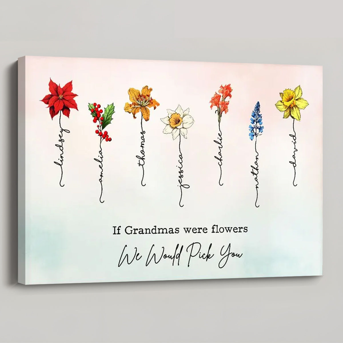 Personalized Canvas / Poster: If Grandmas Were Flowers – We Would Pick You