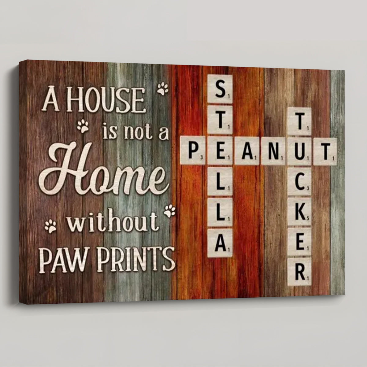 Personalized A House is Not a Home Without Paw Prints Canvas / Poster - A Tribute to Pet Lovers