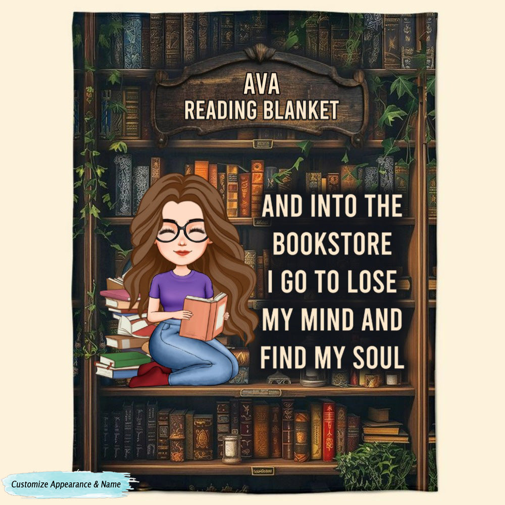 Personalized Reading Blanket - Loves Books, Loses My Mind