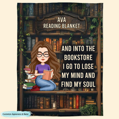 Personalized Reading Blanket - Loves Books, Loses My Mind