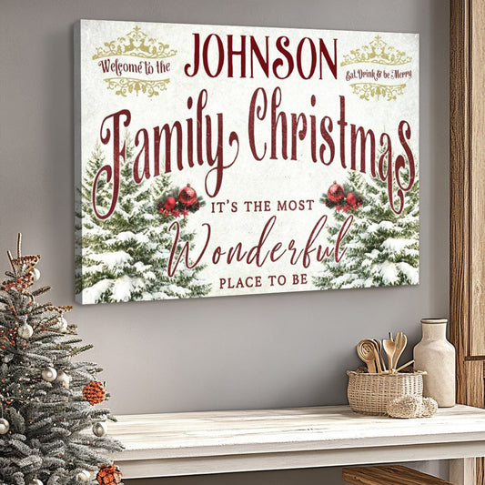 Cozy Christmas Welcome - Custom Horizontal Canvas / Poster for Family Gatherings