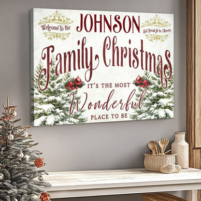 Cozy Christmas Welcome - Custom Horizontal Canvas / Poster for Family Gatherings
