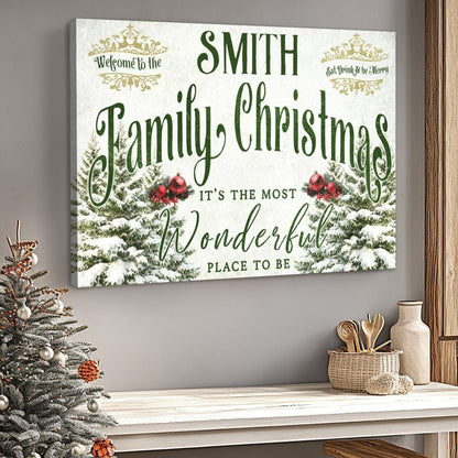 Cozy Christmas Welcome - Custom Horizontal Canvas / Poster for Family Gatherings