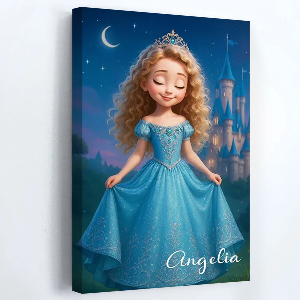 Blue Princess Custom Poster - Magical Birthday Gift for Daughter & Granddaughter