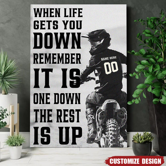 Ride Hard, Live Free: Personalized Motocross Wisdom Canvas / Poster - Essential for Racers