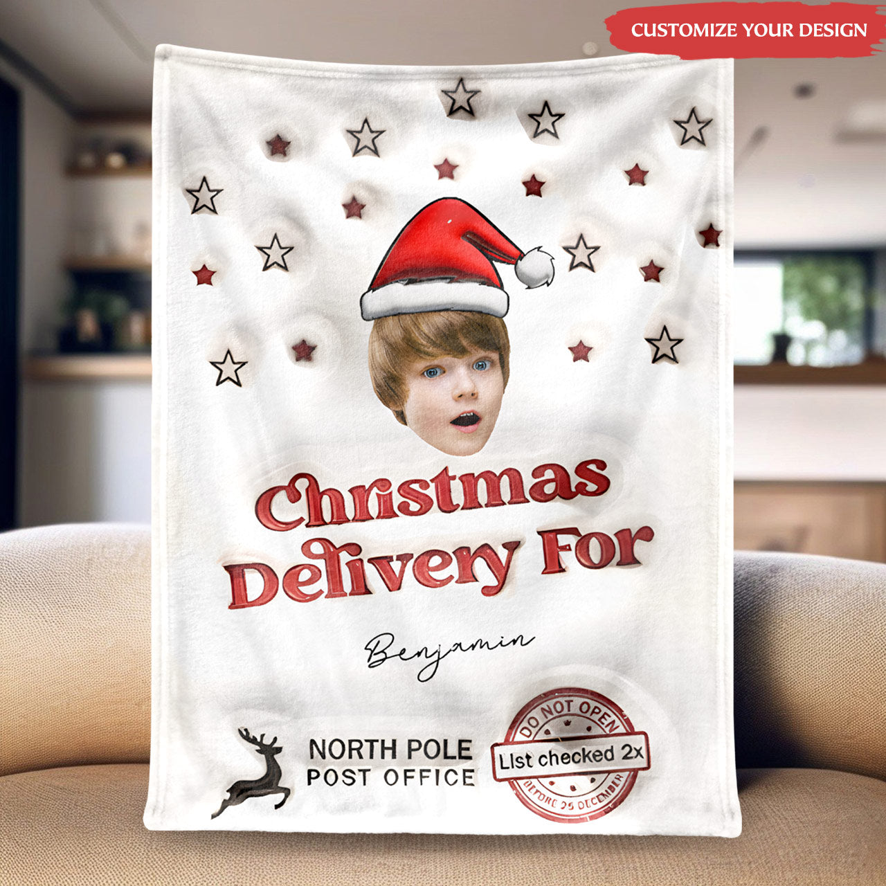 Christmas Delivery Blanket – Personalized Gift Keepsake