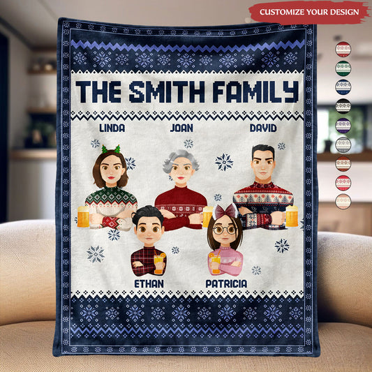 Personalized Family Art Blanket - Heartwarming Gift for Whole Family & Grandparents