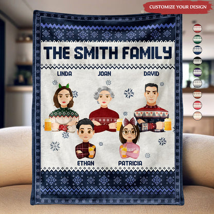 Personalized Family Art Blanket - Heartwarming Gift for Whole Family & Grandparents