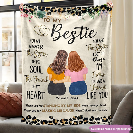 Personalized Thank You Blanket - Standing By My Side Gift for Besties & Sisters