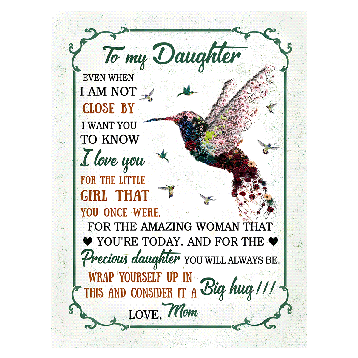 Personalized Floral Garden Blanket - “Even When Apart, My Love Blooms For You” - Gift for Daughter, Granddaughter, Niece