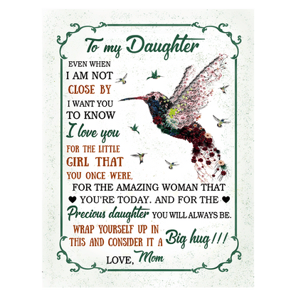 Personalized Floral Garden Blanket - “Even When Apart, My Love Blooms For You” - Gift for Daughter, Granddaughter, Niece