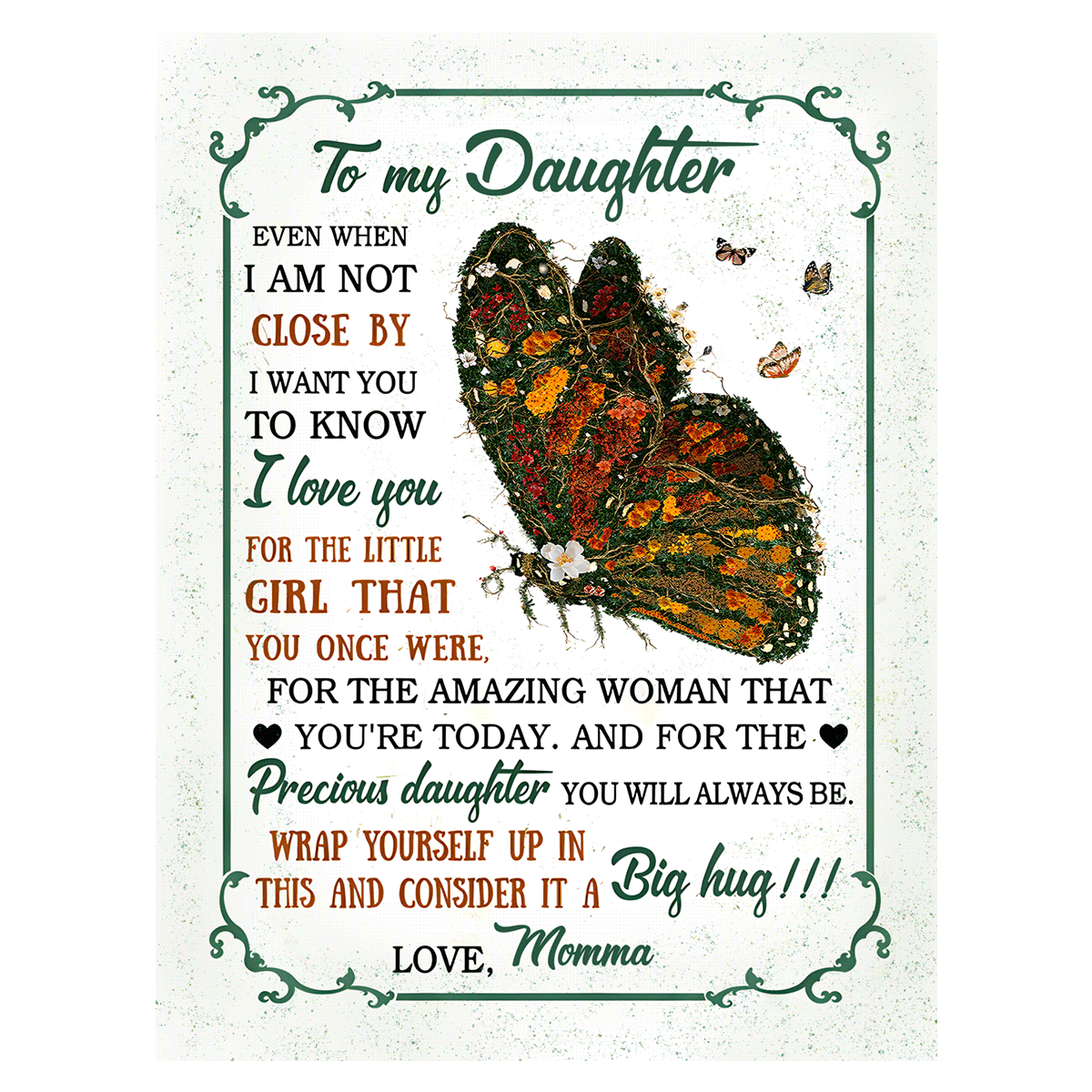 Personalized Floral Garden Blanket - “Even When Apart, My Love Blooms For You” - Gift for Daughter, Granddaughter, Niece