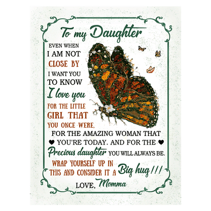 Personalized Floral Garden Blanket - “Even When Apart, My Love Blooms For You” - Gift for Daughter, Granddaughter, Niece