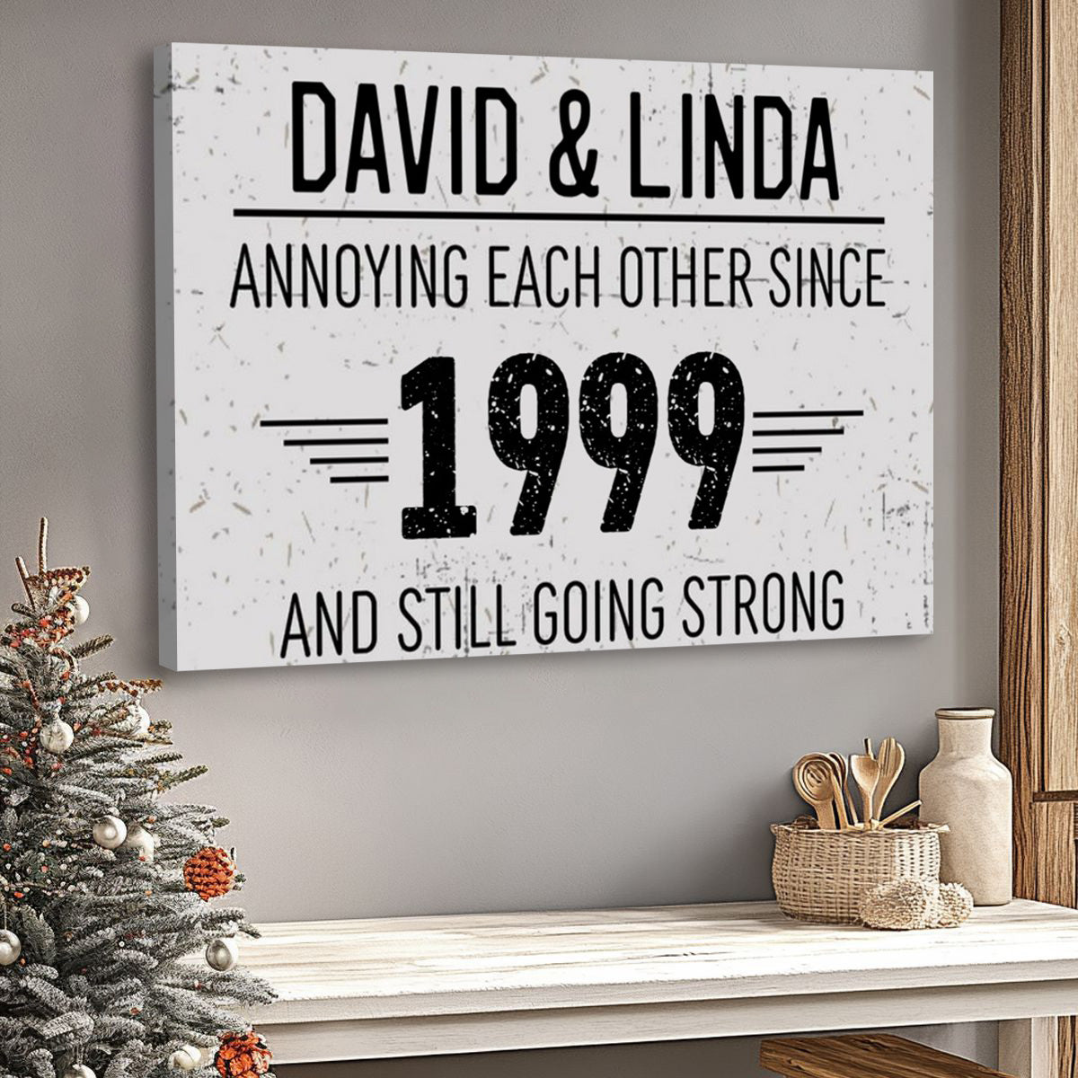 Annoying Each Other Since And Still Going Strong - Personalized Custom Horizontal Canvas / Poster