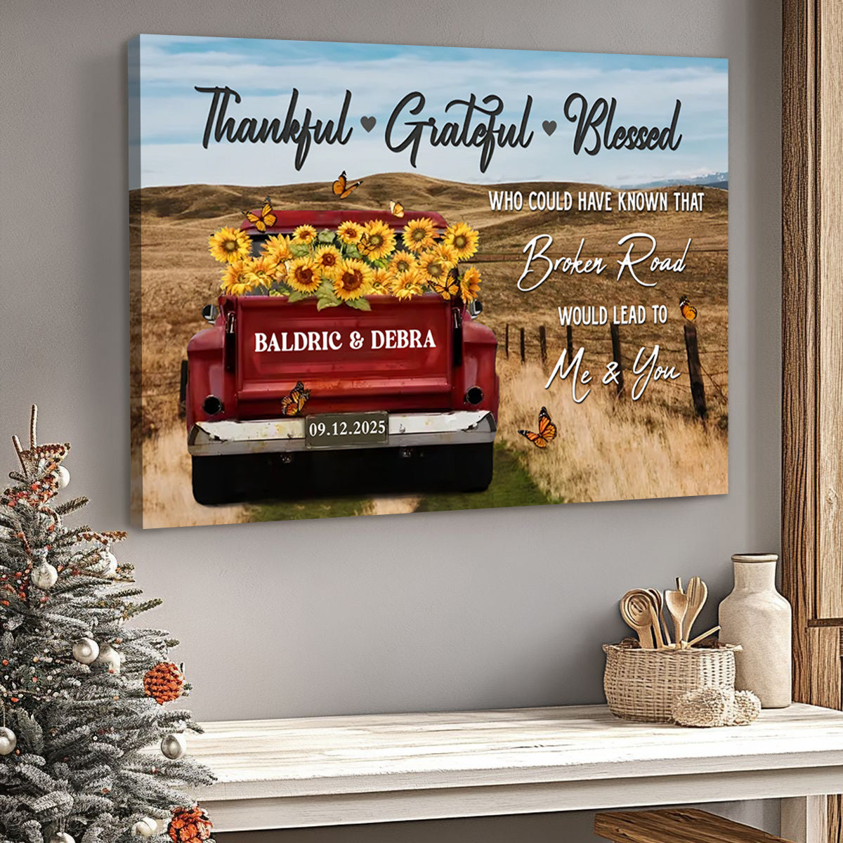 Customizable "Broken Road Would Lead to Me & You" Canvas / Poster - Personalize Names & Date