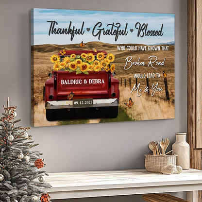 Customizable "Broken Road Would Lead to Me & You" Canvas / Poster - Personalize Names & Date