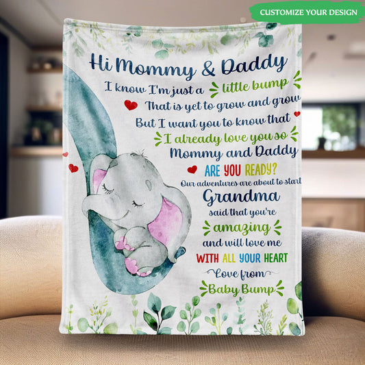 Little Bump, Big Love: Personalized Blanket - Baby’s First Message to Mommy & Daddy
