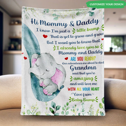 Little Bump, Big Love: Personalized Blanket - Baby’s First Message to Mommy & Daddy